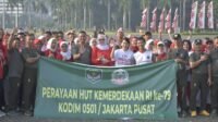 Meriahkan HUT RI Ke 79 Kodim 0501/JP Laksanakan Olahraga Bersama Dan Gelar 10 Perlombaan Seru di Monas