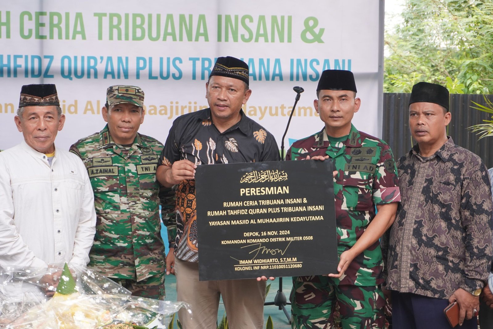 Dandim 0508/Depok Resmikan Rumah Tahfidz Qur'an Plus Tribuana Insani di Tapos