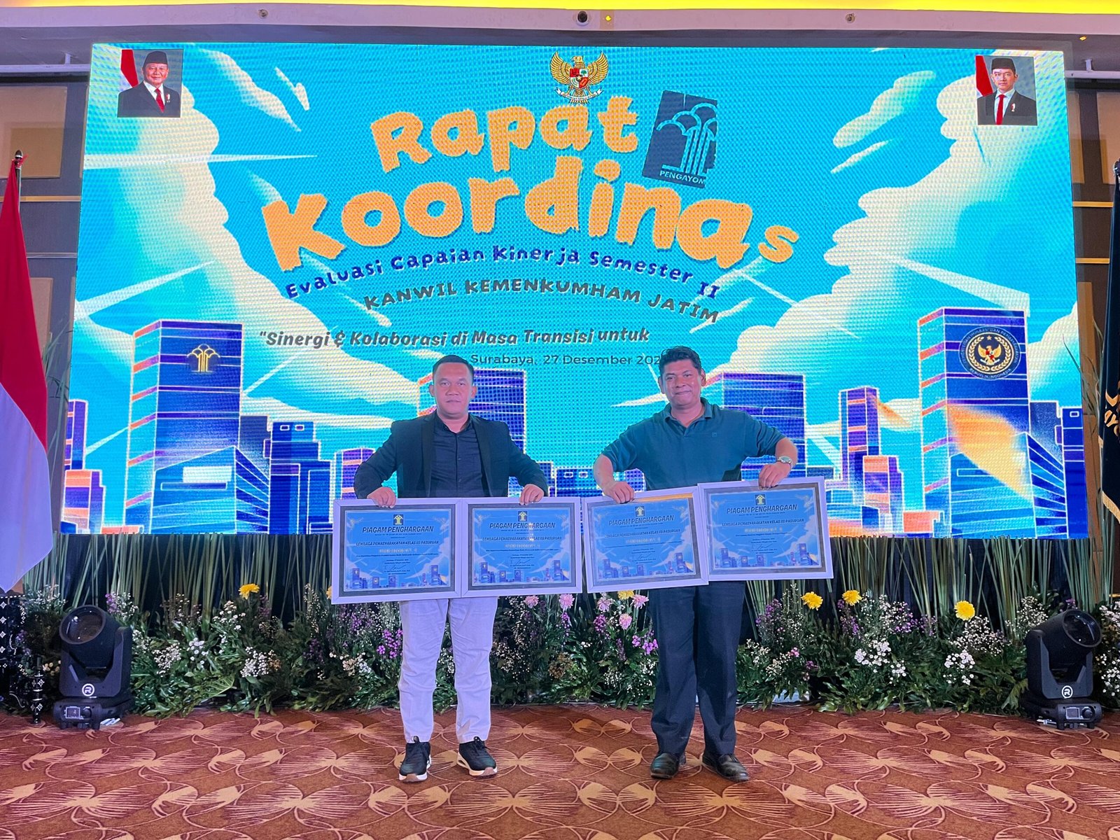 Lapas Pasuruan Raih Predikat Humas Terbaik Jawa Timur pada Rakor Evaluasi Kinerja Semester 2 Tahun 2024