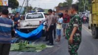 Sepeda Motor Oleng, Anggota TNI Tewas Digilas Kontainer di Tanjung Morawa