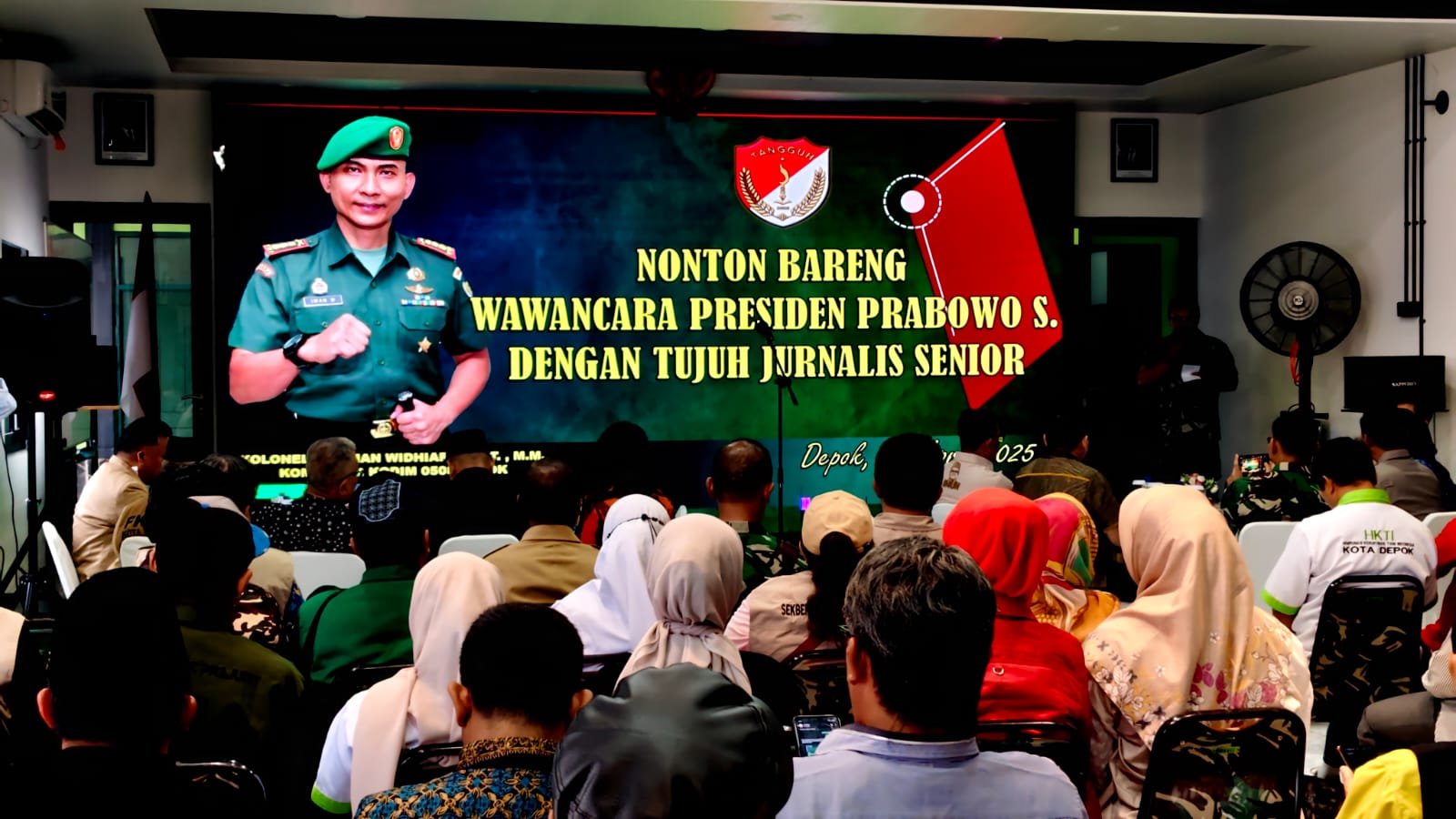 Kodim 0508/Depok Gelar Nobar Wawancara Presiden Prabowo dan Silaturahmi Kebangsaan
