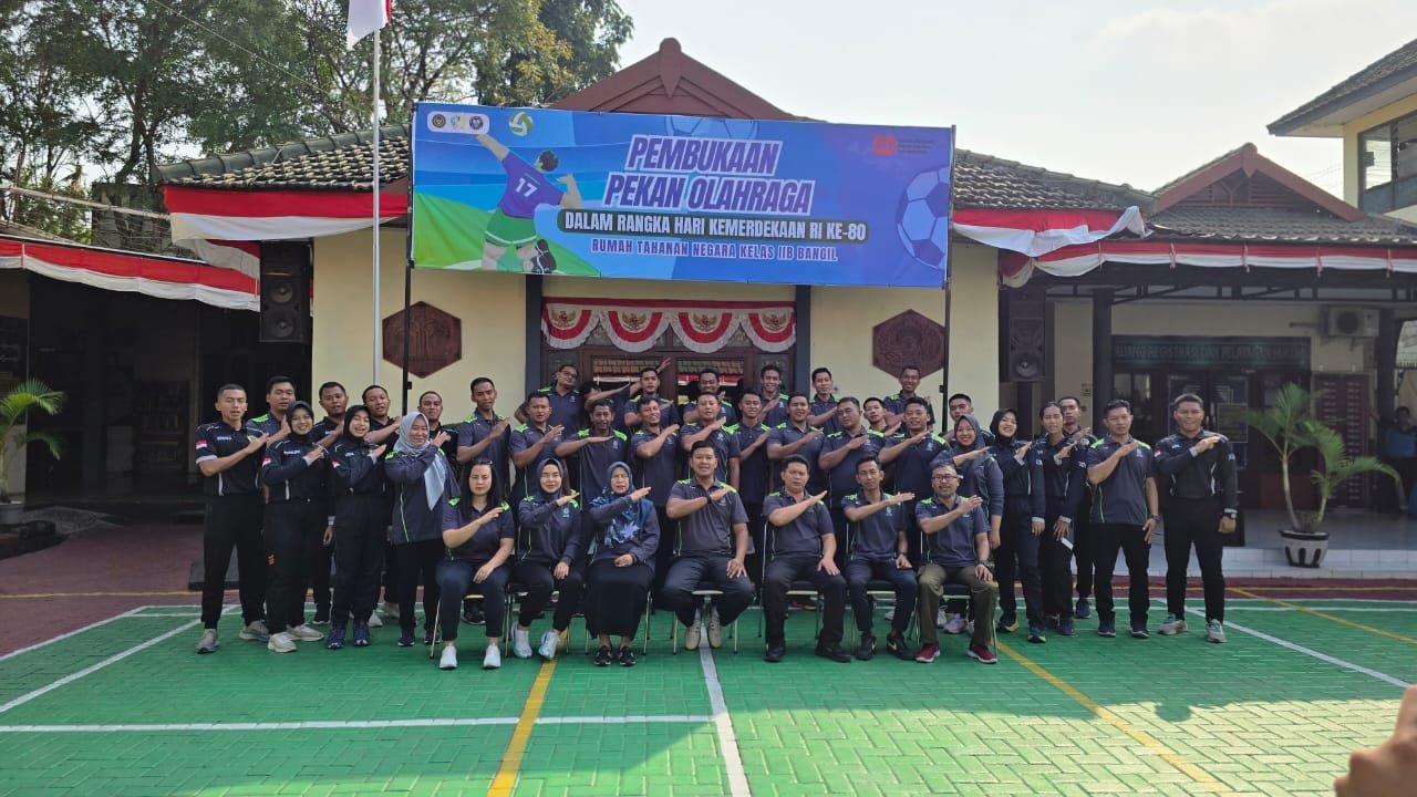 Kukuhkan Sportivitas, Rutan Bangil Resmi Buka Pekan Olahraga Peringatan Hari Kemerdekaan ke-80