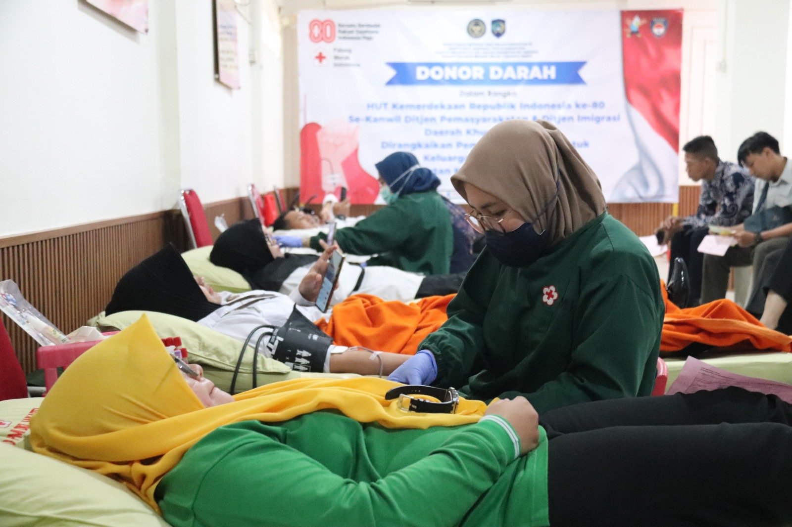 Semarak HUT ke-80 RI, Rutan Kelas I Jakarta Pusat Gelar Donor Darah dan Bakti Sosial untuk Keluarga Warga Binaan