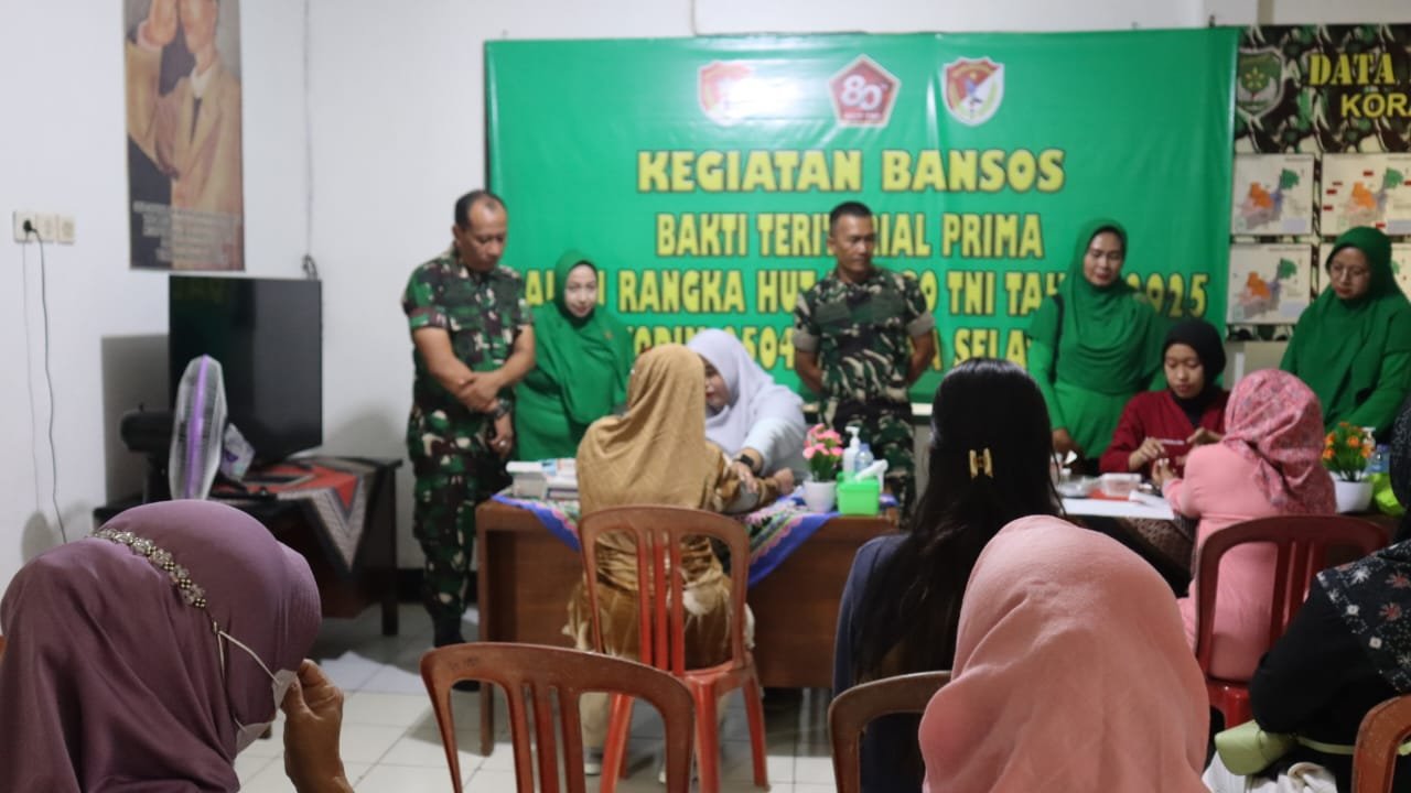 Kodim 0504/Jakarta Selatan Gelar Bakti Kesehatan dan Sembako Gratis Sambut HUT ke-80 TNI
