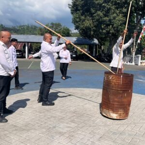 Wujudkan Lingkungan Aman, Lapas Bitung Gelar Pemusnahan Barang Bukti