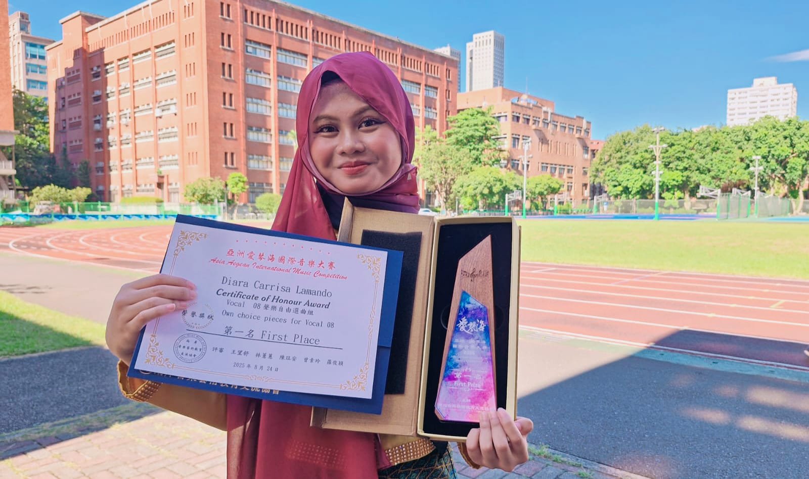 Diara Carrisa Lamando Raih Juara Pertama di ‘2025 Aegean International Music Competition’ di Taiwan