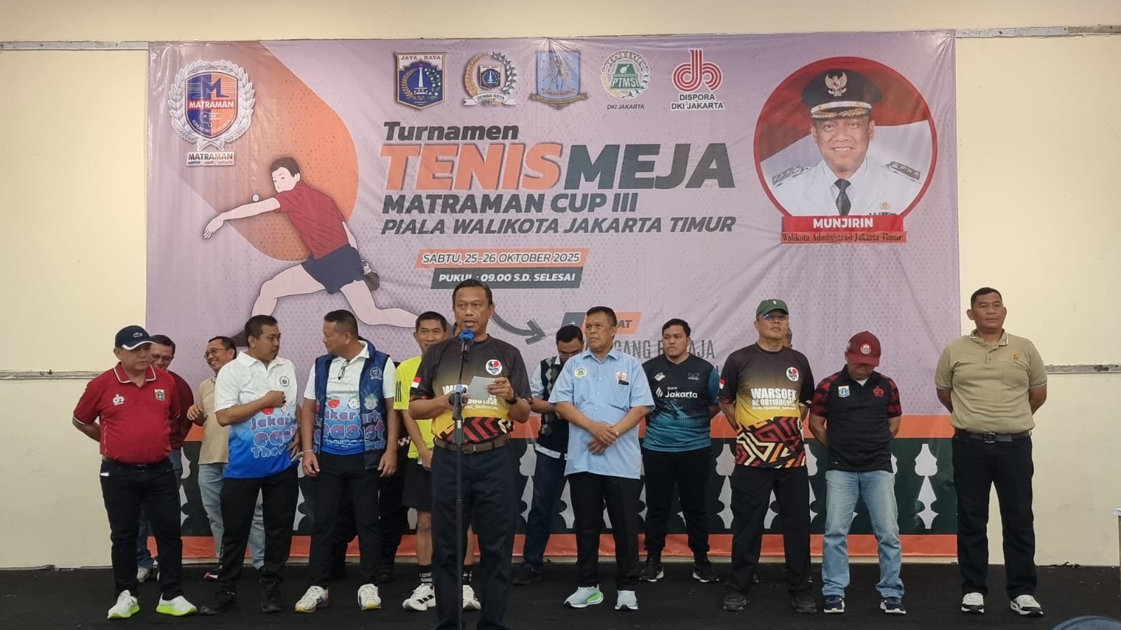 Perdana, Wali Kota Jakarta Timur Hadir di Turnamen Tenis Meja Matraman Cup 3