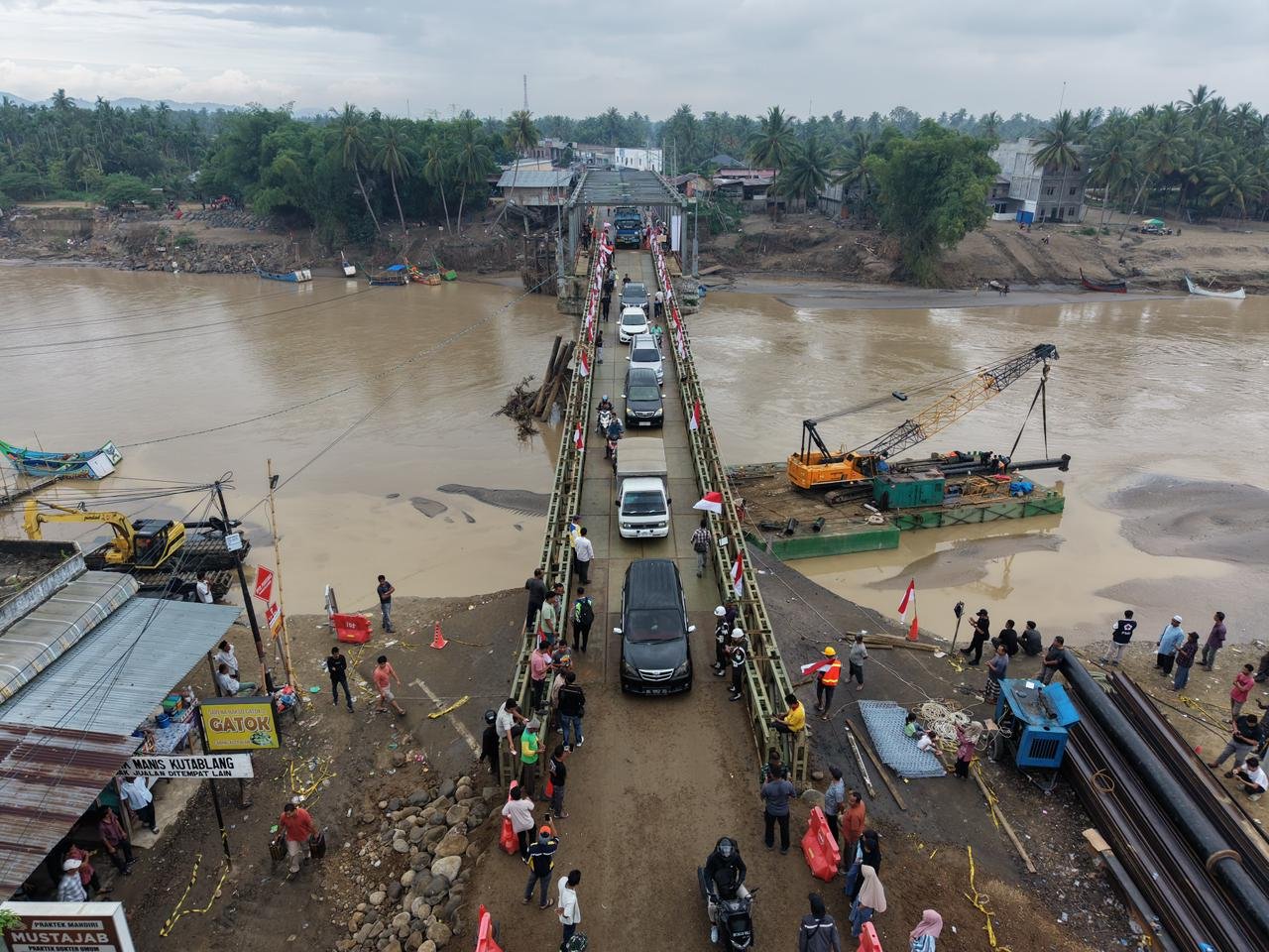 Jembatan Bailey Kutablang Difungsikan, Arus Medan–Banda Aceh Lancar