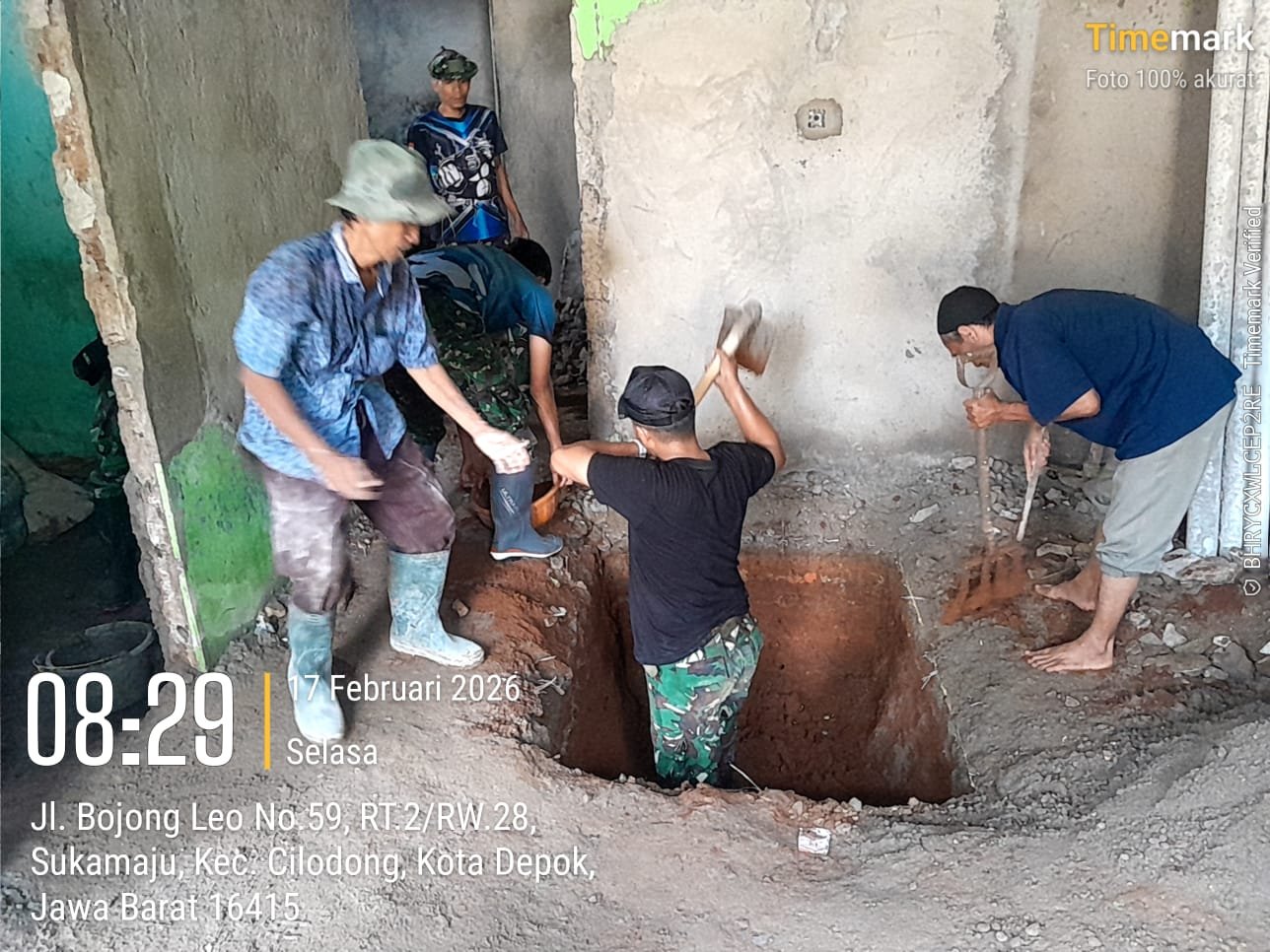 Dari Dinding Rapuh ke Hunian Layak, TMMD Kodim Depok Ubah Hidup Warga