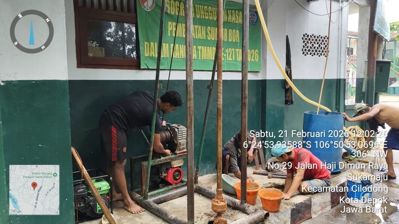 Air Bersih untuk Siswa, TMMD Depok Bangun Sumur Bor di MI Darul Falah II