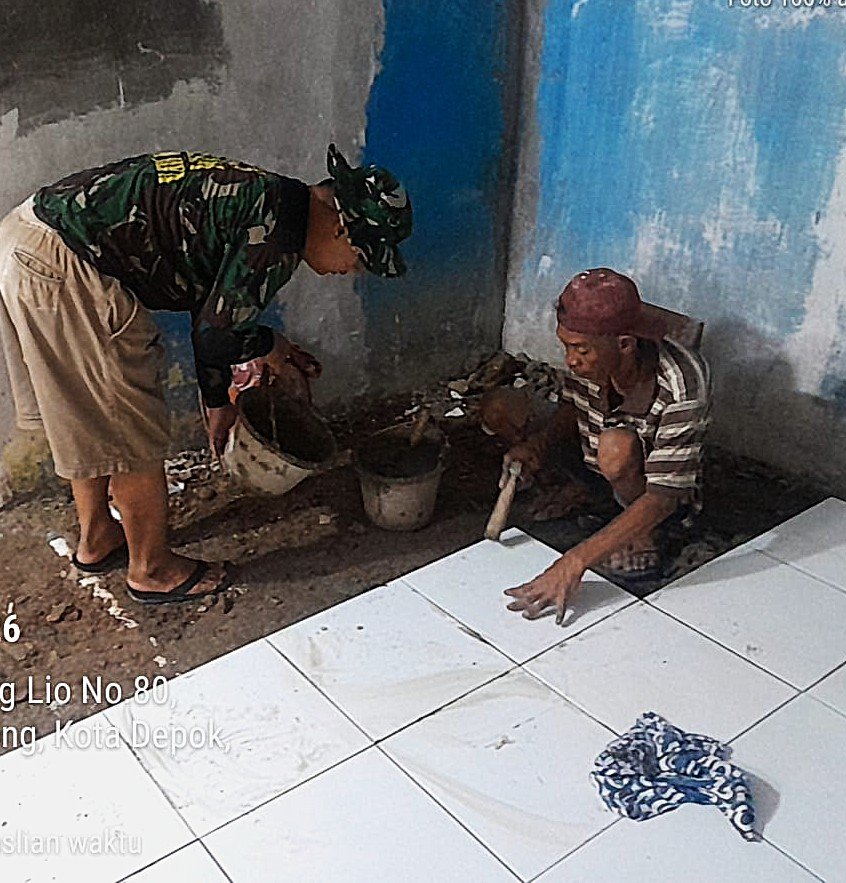 Cuaca Cerah Dukung Percepatan Pembangunan RTLH TMMD Kodim 0508/Depok