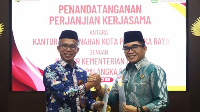 BPN dan Kemenag Palangka Raya Teken Kerja Sama Percepat Sertifikasi Tanah Wakaf