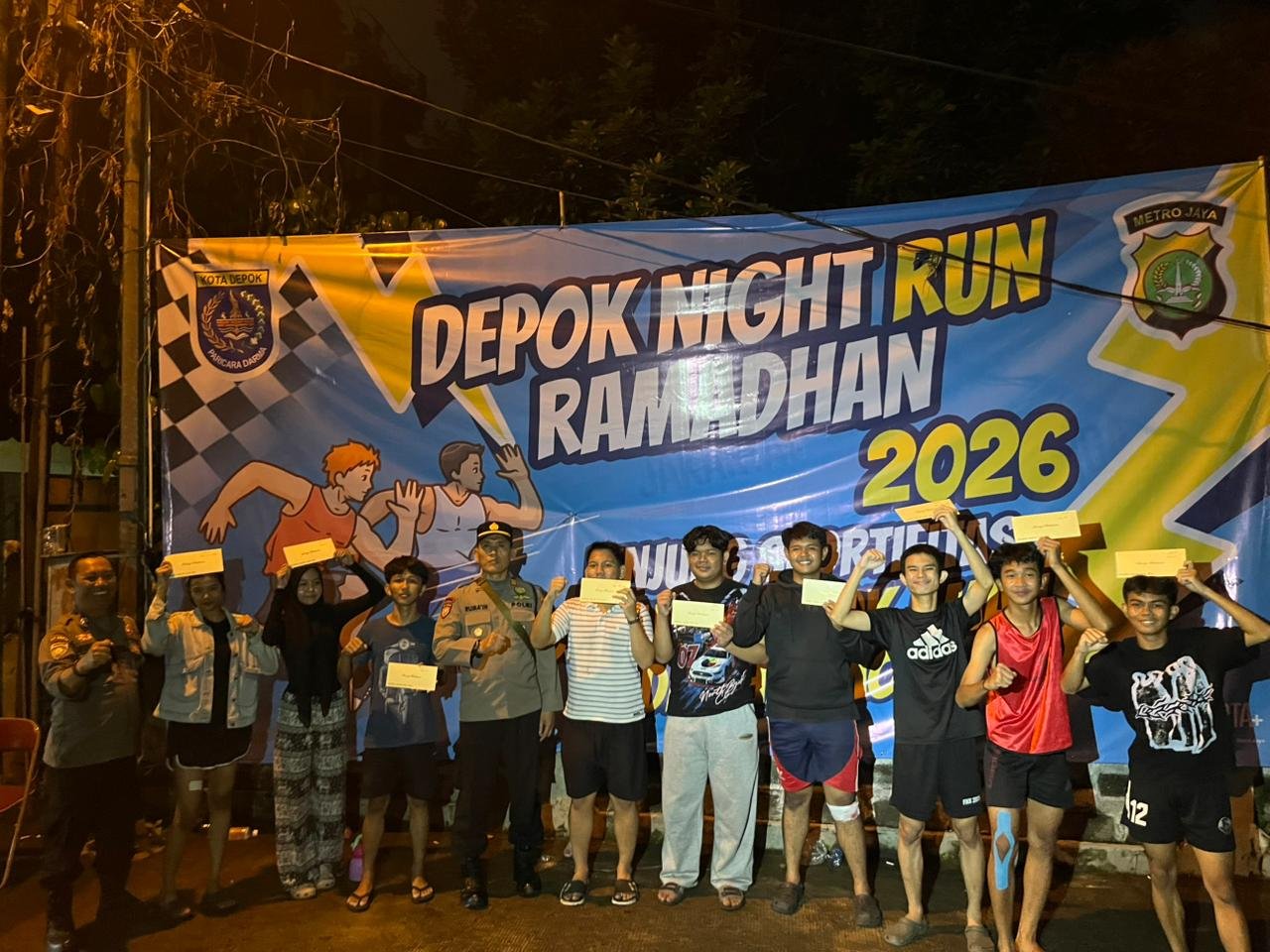 Depok Night Run Ramadan 2026 Meriah, Puluhan Remaja Adu Cepat di Lintasan Malam