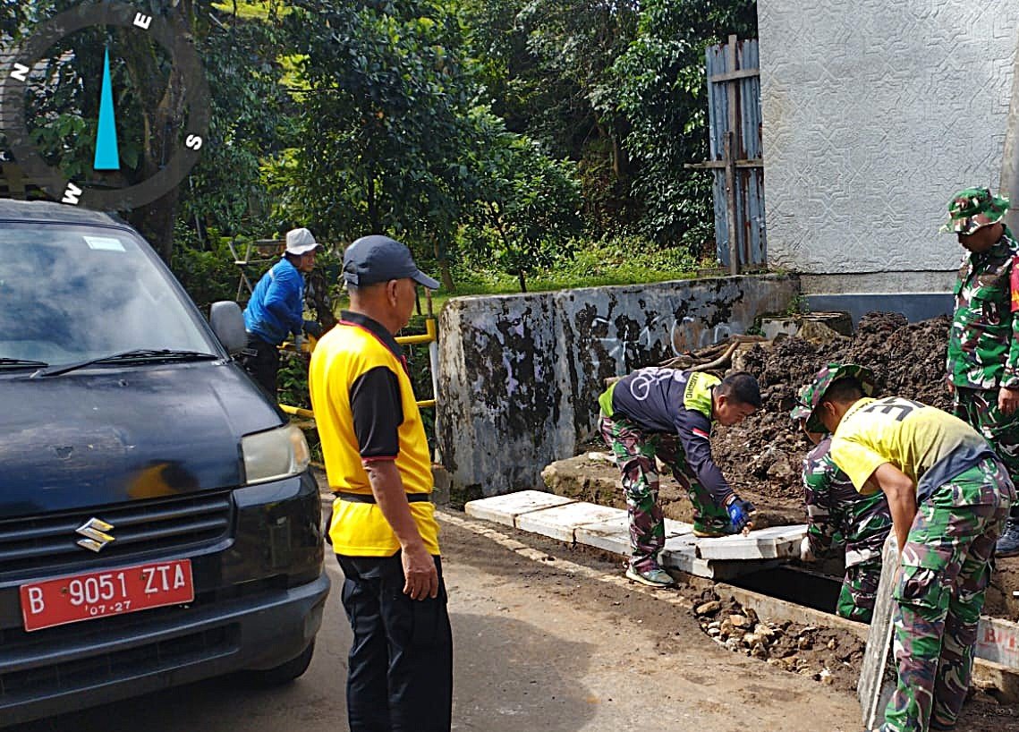 Pembangunan Drainase TMMD di Sukamaju Depok Capai 95 Persen