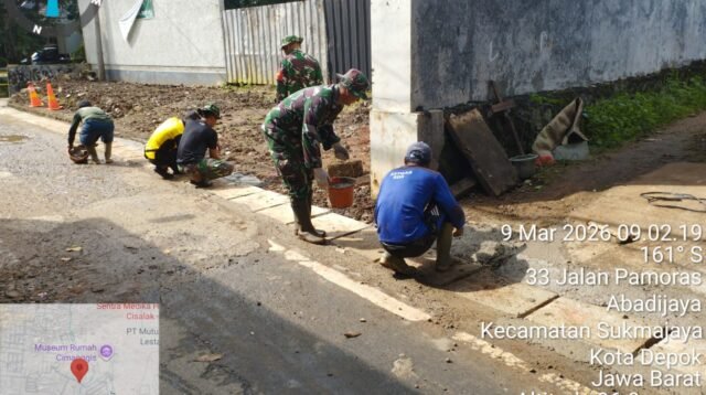 Tuntas 100 Persen! TMMD Depok Rampungkan Drainase di Sukamaju