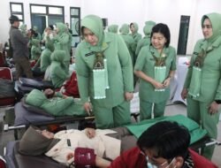 Persit KCK Koorcab Rem 052/PD Jaya Gelar Donor Darah Serentak, Libatkan 250 Peserta