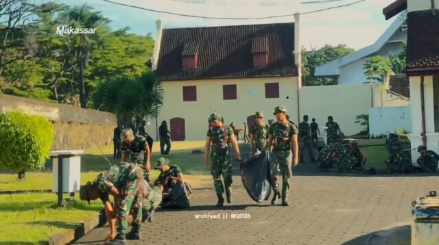 Ratusan Personel TNI Gelar Karya Bhakti di Benteng Rotterdam dan Makam Diponegoro