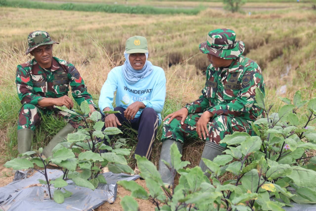 Komsos di Lahan Pertanian, Hangatnya Kebersamaan Satgas TMMD dan Petani Desa Godo