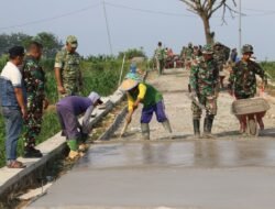 Dansatgas TMMD 128 Tinjau Pengecoran, Pastikan Kualitas dan Semangat Gotong Royong