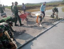 Genjot Konektivitas Desa, Betonisasi Jalan TMMD Kodim Pati Tembus 61 Persen