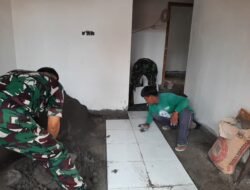 RTLH Milik Bapak Syahroni Masuki Tahap Pemasangan Keramik oleh Satgas TMMD 128