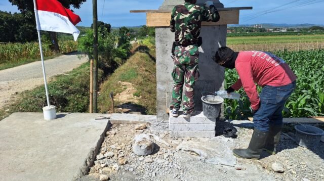 Tugu Prasasti TMMD 128 Berdiri di Desa Godo, Bukti Nyata Sinergi TNI dan Rakyat
