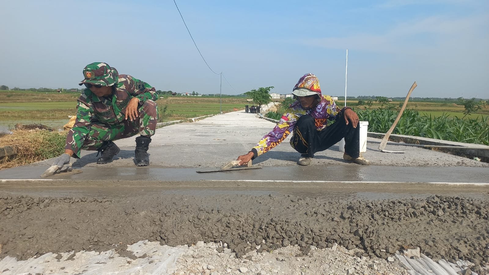 Betonisasi Jalan TMMD 128 Capai 66,31 Persen, Akses Warga Desa Godo Semakin Lancar