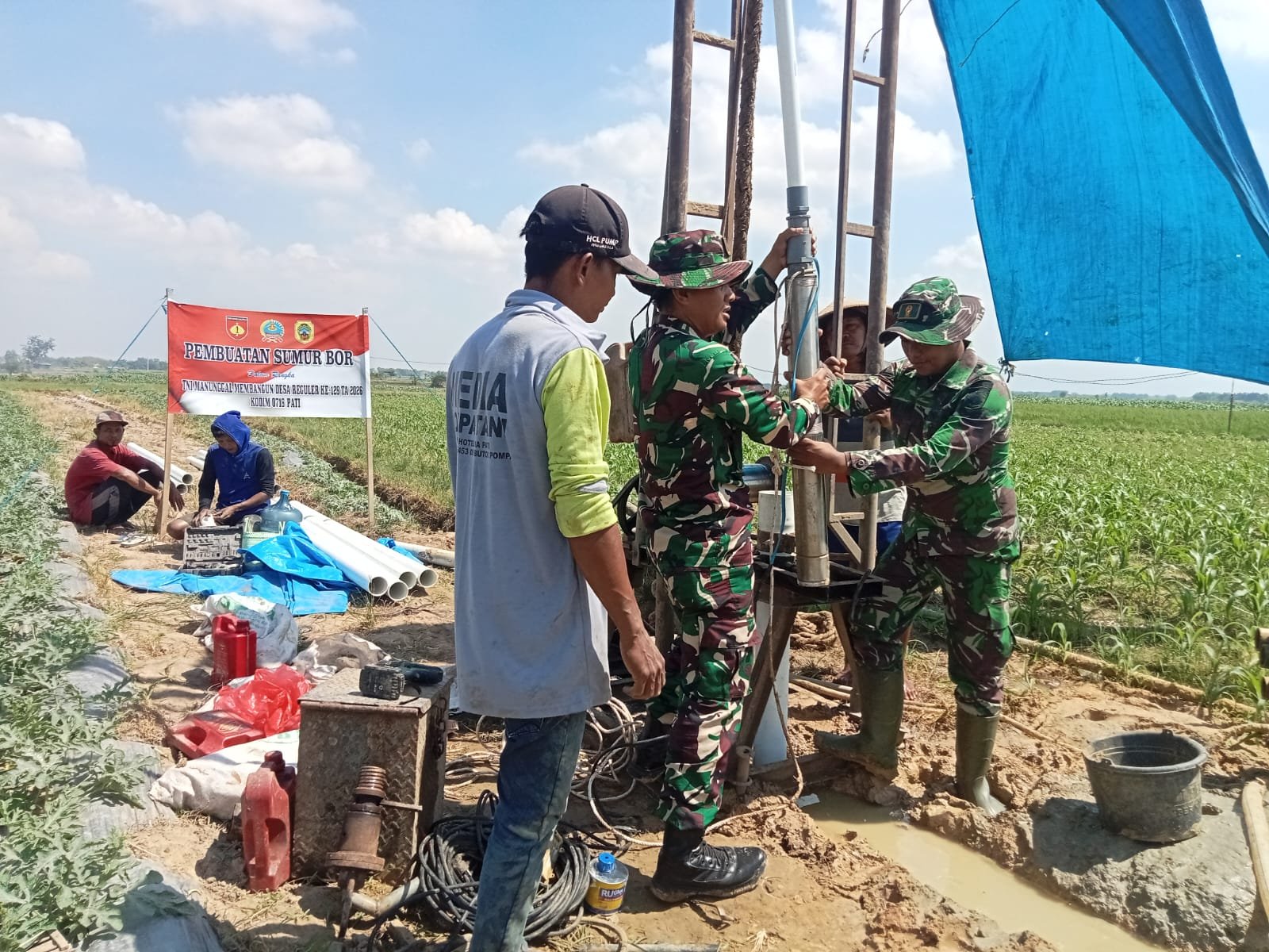 Sumur Bor TMMD Desa Godo Diharapkan Tingkatkan Produktivitas Pertanian