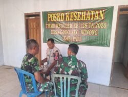 Tim Kesehatan TMMD Reguler ke-128 Kodim Pati Siaga Layani Satgas dan Warga Desa Godo