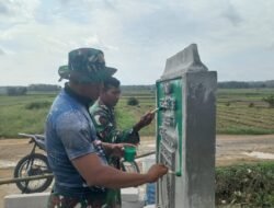 Pengecatan Tugu Prasasti TMMD Reguler ke-128 Kodim Pati Jadi Penanda Semangat Pengabdian