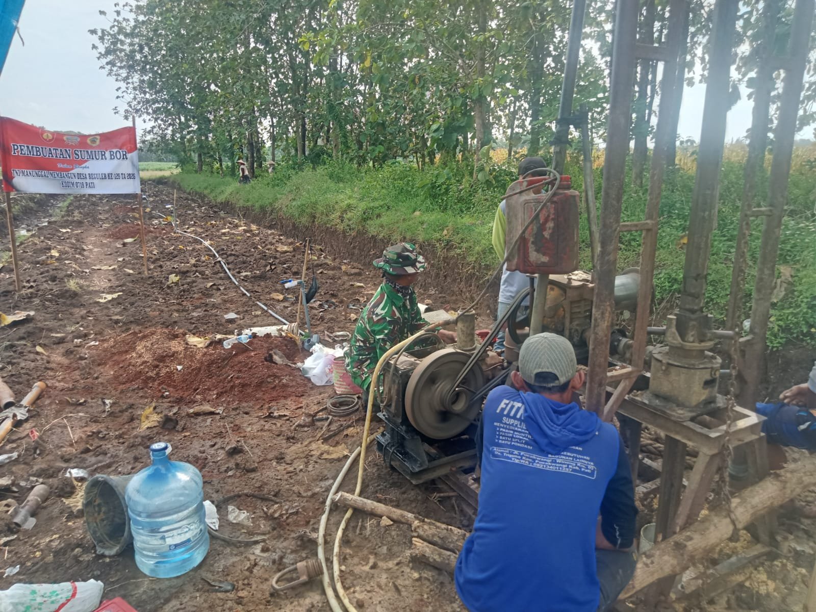 Sumur Bor TMMD di Desa Godo Rampung, Petani Kini Tak Lagi Khawatir Kekurangan Air