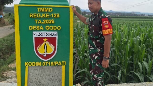 Simbol Kebersamaan, Tugu Prasasti TMMD Reguler ke-128 Berdiri Kokoh di Desa Godo
