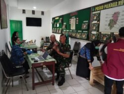 Jaga Kebugaran Prajurit, Koramil 03/Sukmajaya Gandeng Puskesmas Gelar Cek Kesehatan Babinsa