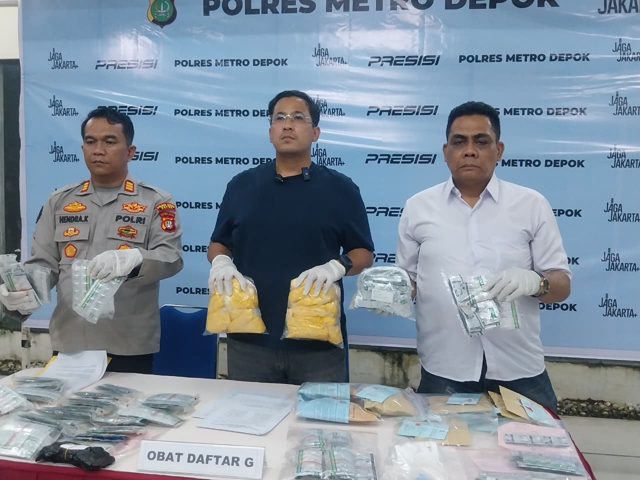 Polisi Depok Amankan Puluhan Ribu Obat Daftar G Ilegal
