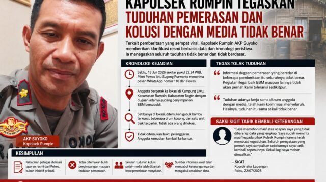 Kapolsek Rumpin Klarifikasi Isu Dugaan Pemerasan, Tegaskan Tuduhan Tak Berdasar