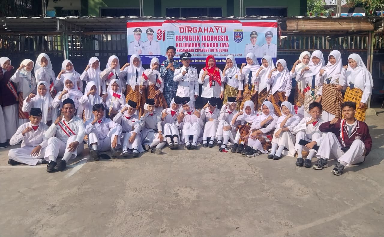 Upacara Hut ke 81 Kemerdekaan RI Lurah Pondokjaya Paparkan Program Pemkot Depok