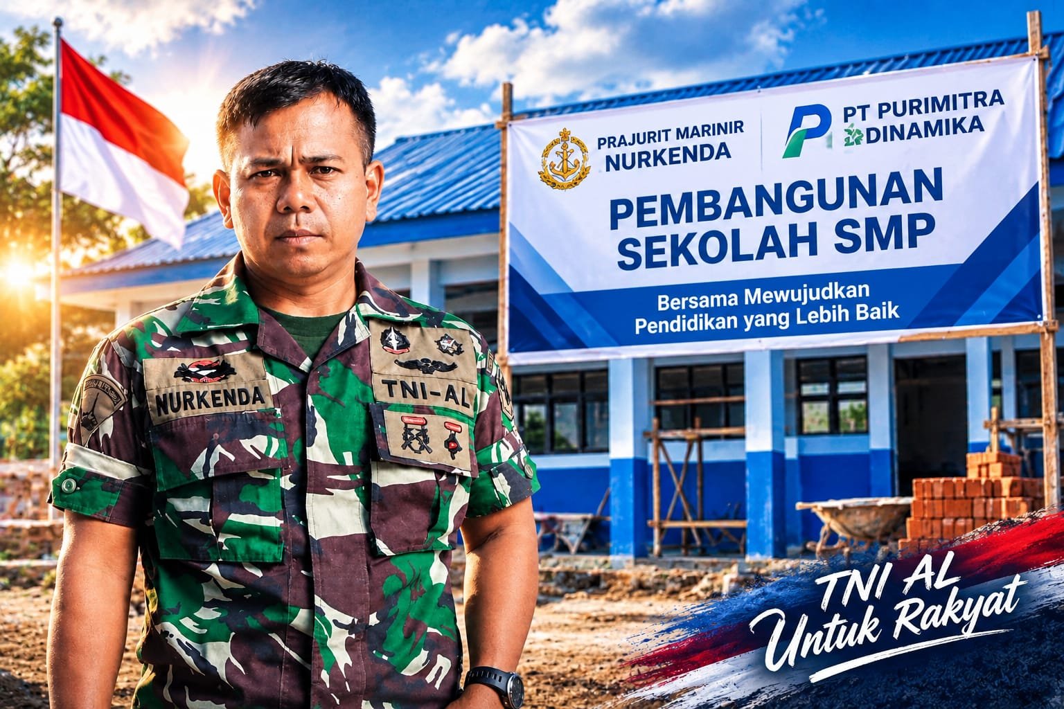 Prajurit Marinir Nurkenda dan PT Purimitra Bersatu Hadirkan SLTP di Cikampek