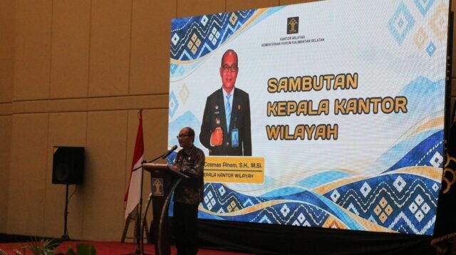 Perkuat Ekosistem Inovasi Daerah, Kemenkum Kalsel Buka Bimtek Operator Sentra KI dan Tandatangani PKS dengan BRIDA/Bapperida se-Kalsel